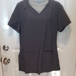 Cherokee Dark Gray Women's Short Sleeve Top